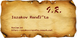 Iszakov Renáta névjegykártya